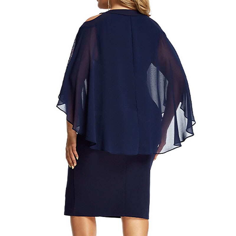 Women's Plus Size Holiday Dress Solid Color Crew Neck Ruched Dress