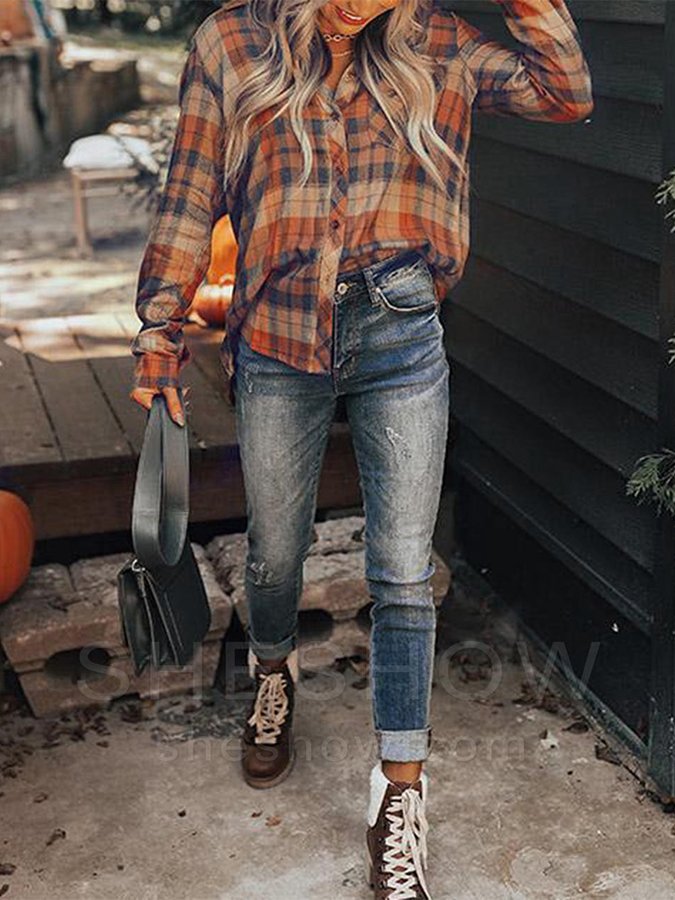 Women's Pumpkin Spice Dreamer Plaid Shirt