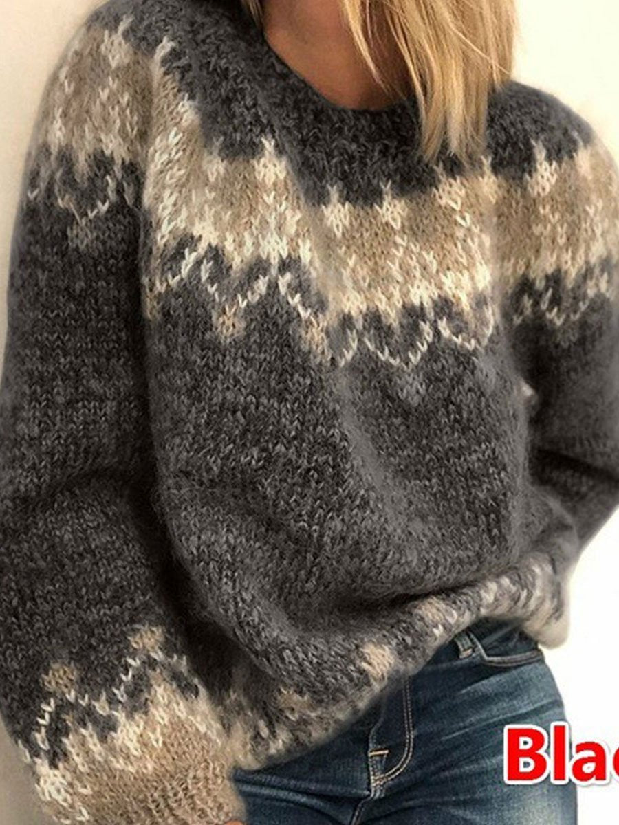 Contrasting loose sweater