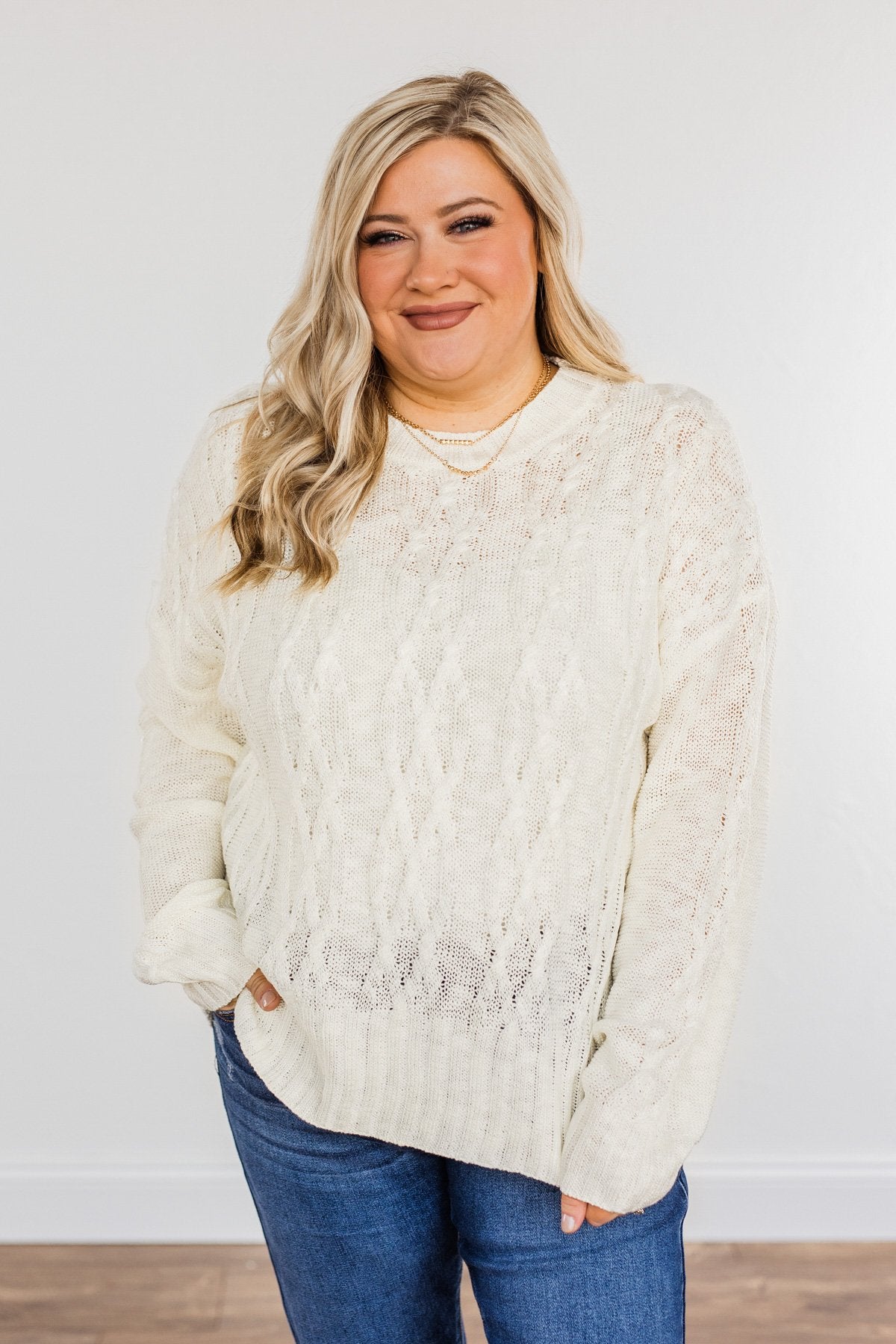 Smile For Me Knit Sweater- Ivory