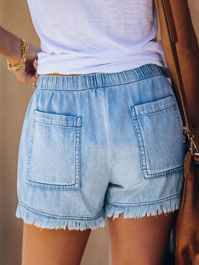 Women's Fringe Denim Casual Shorts