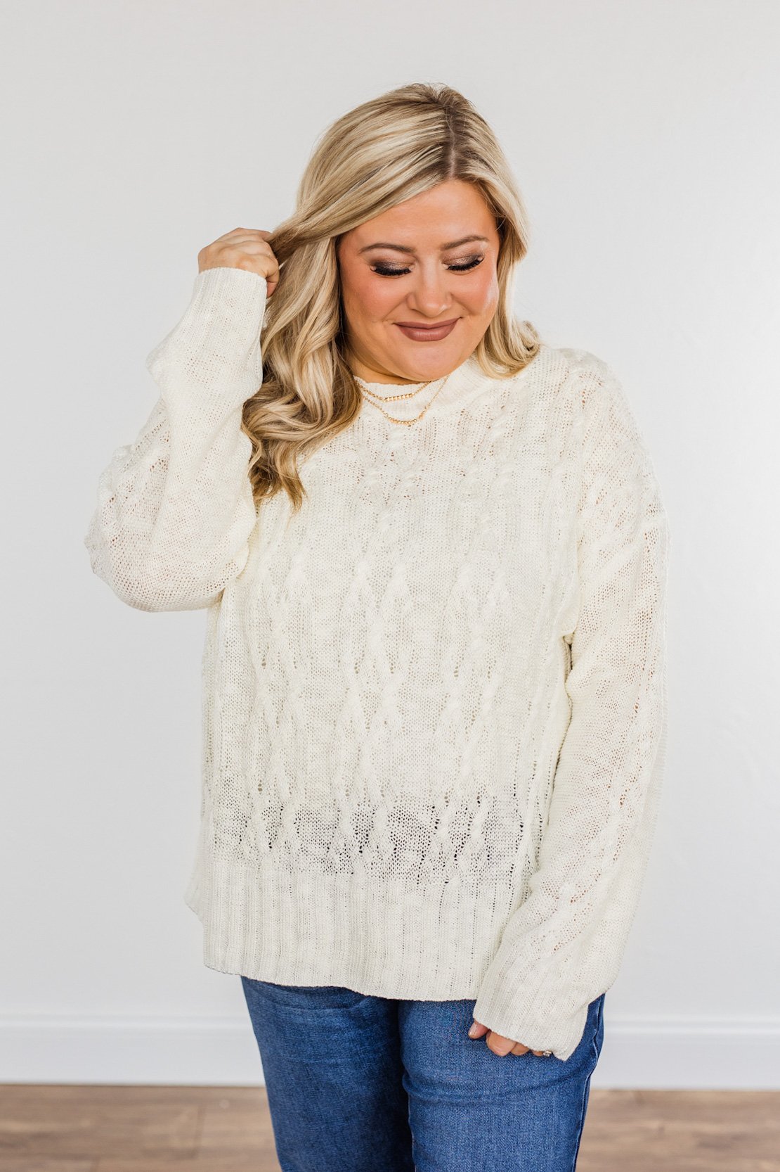 Smile For Me Knit Sweater- Ivory