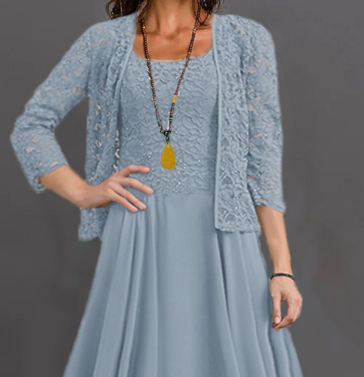 Women's Dress Set Print Ruched Embroidered Layered Two Piece Dress