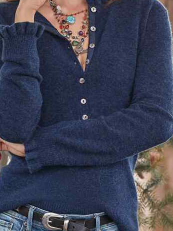 Acrylic Casual Plain Sweater