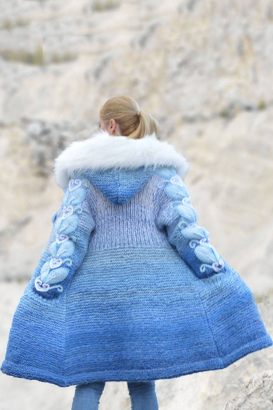 Women Casual Plus Size Long Sleeve Outwear -Blue - [Last 58 pcs Left]