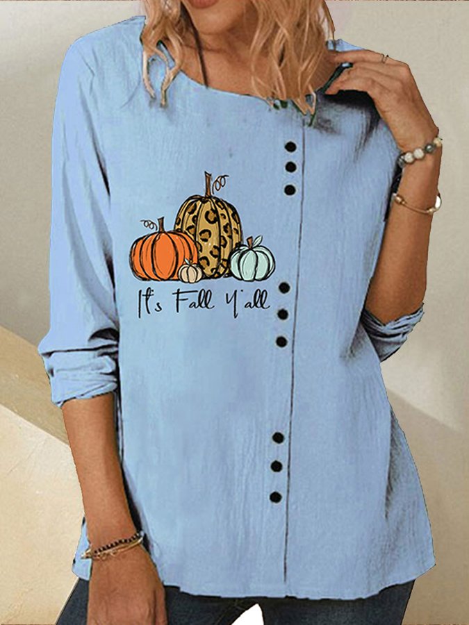 Women's Cotton Linen Loose Vintage Long Sleeve Shirt