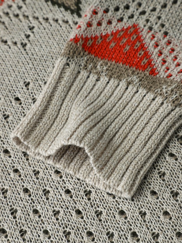 Casual Holiday Printed Long Sleeve Round Neck Sweater