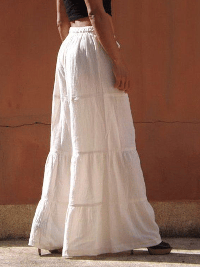 women's cotton linen loose wide leg pants