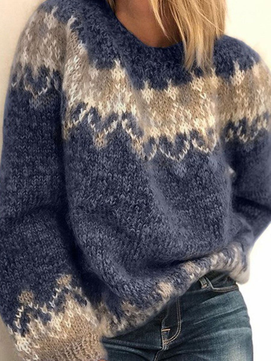 Contrasting loose sweater