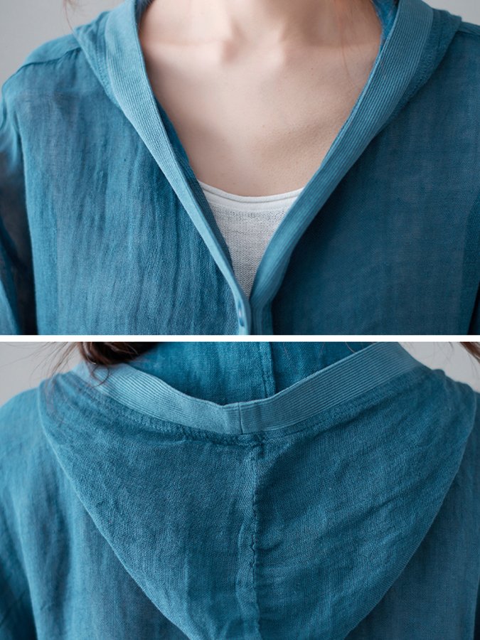 Women's Loose Casual Ramie Long Sleeve Shirt