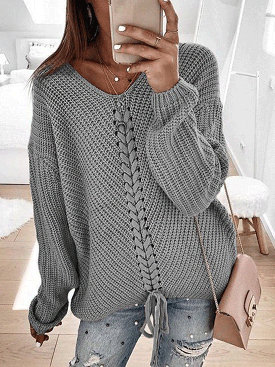 Loose Stitching Knitted Sweater