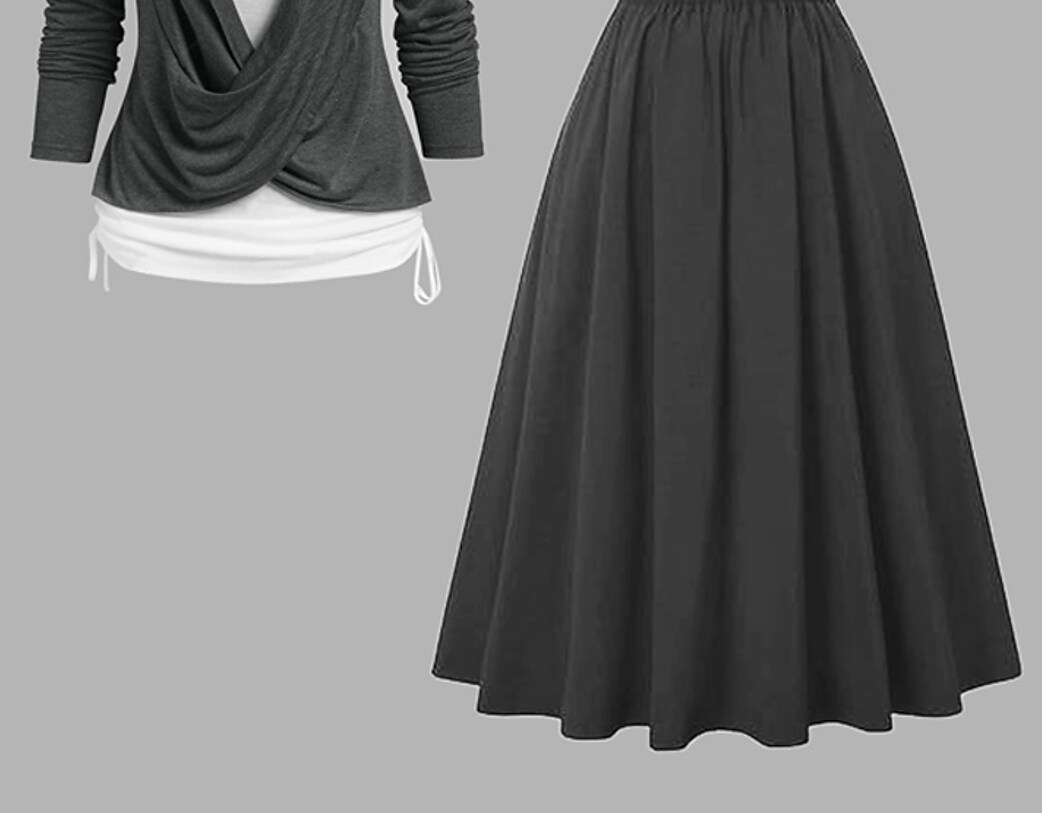 Women's Casual Dress Swing Dress Long Dress Maxi Dress Gray 3/4 Length Sleeve Color Block Patchwork Winter Fall Spring Crew Neck Stylish Weekend 2022 S M L XL XXL 3XL