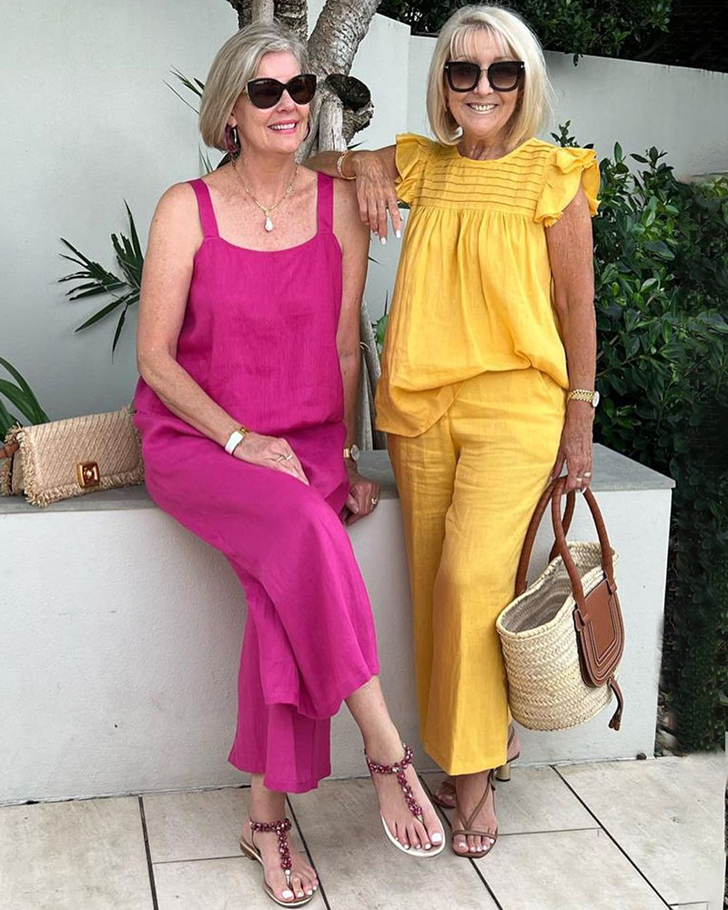 Ruffle Stitching Loose Linen Suit