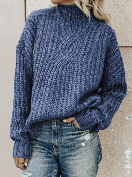 Casual Plus Size Turtleneck Sweater Pullover