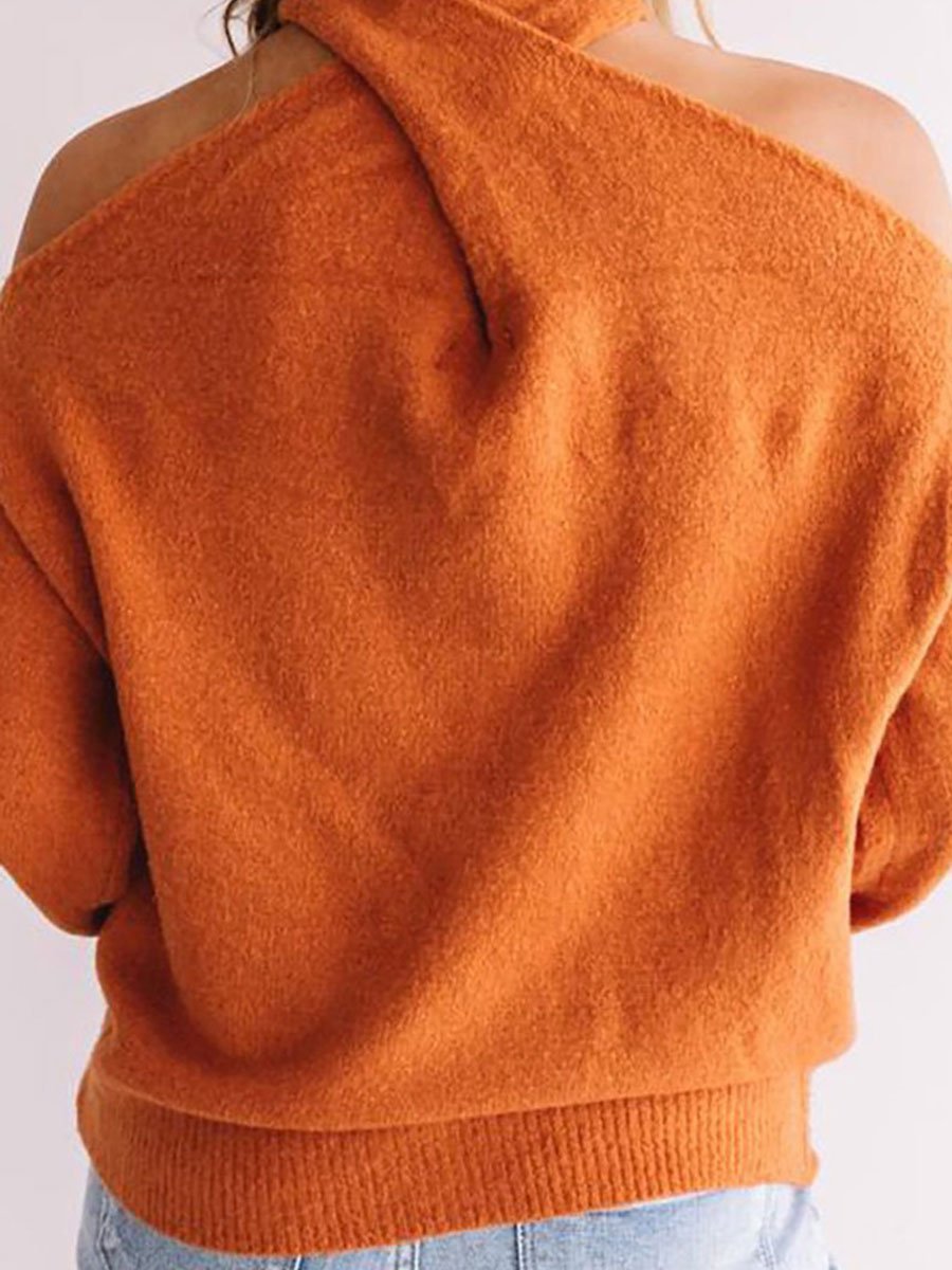 Sexy Cross Wrap Chest Open Back Sweater