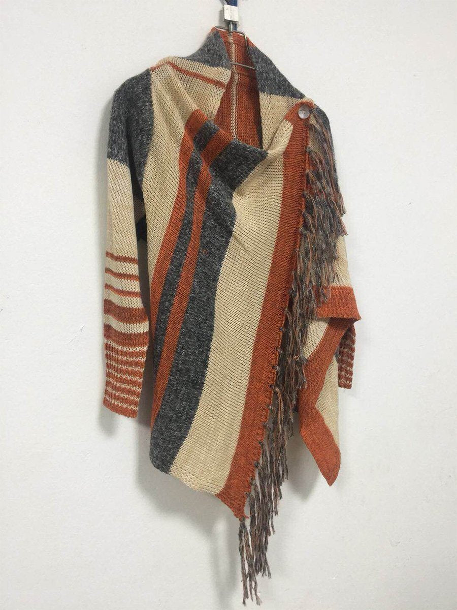 Fringe Striated Cardigan