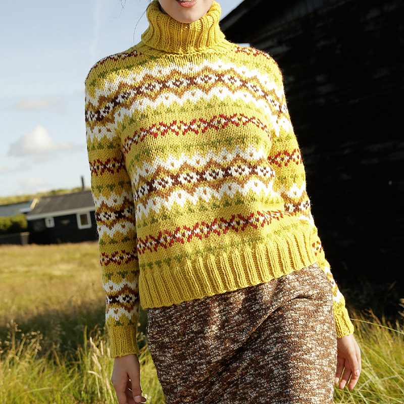 Fellman Island Geometric Jacquard Vintage Sweater