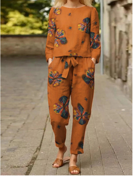 Printed Two-Piece Suit Suit for Women
