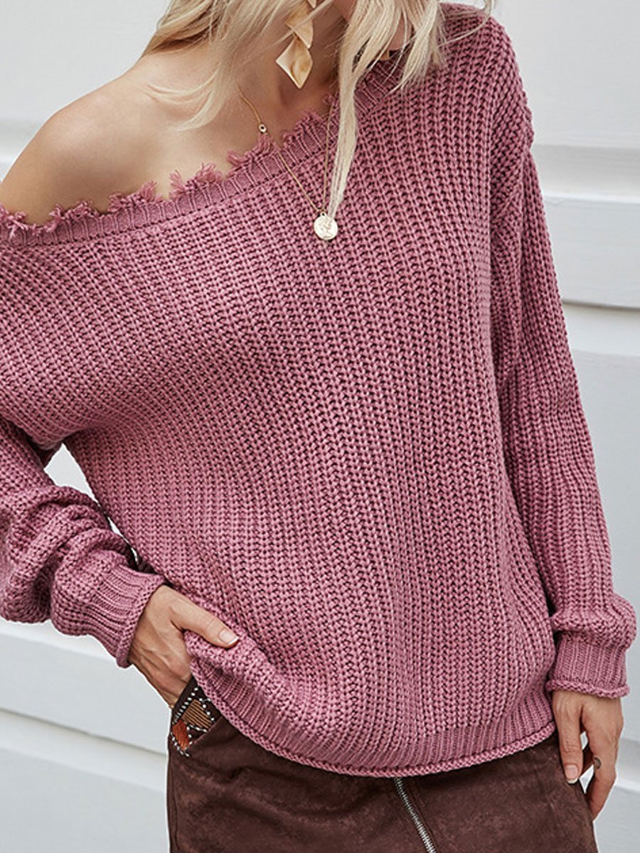 Sexy Strapless Loose Sweater