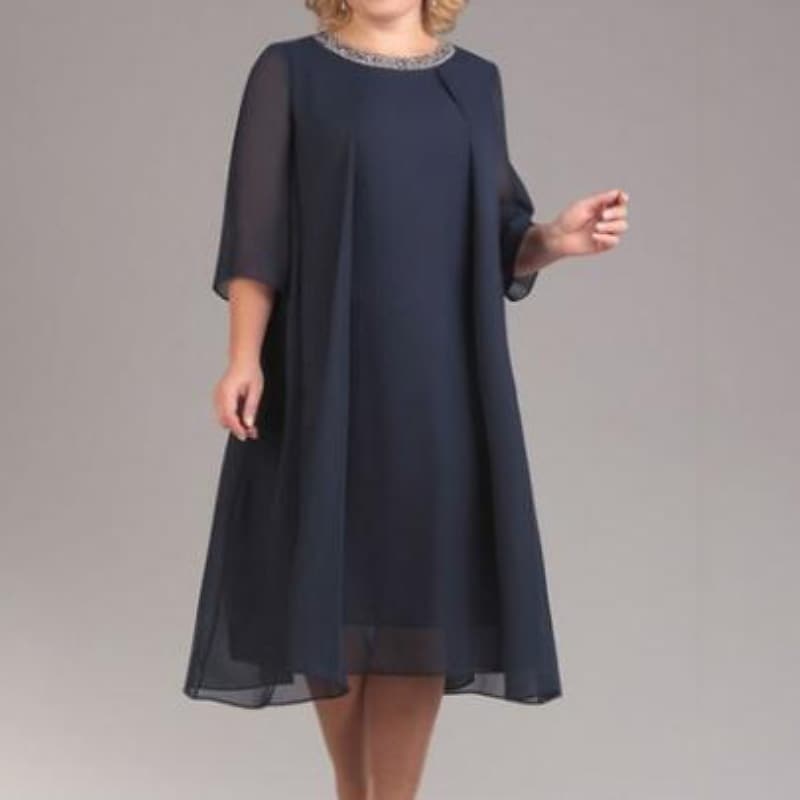 Women's Plus Size Sequin Dress Solid Color Crew Neck Party Dress