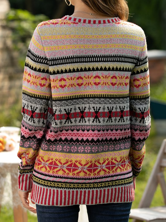 Printed Long Sleeve Casual Cardigans Sweater coat