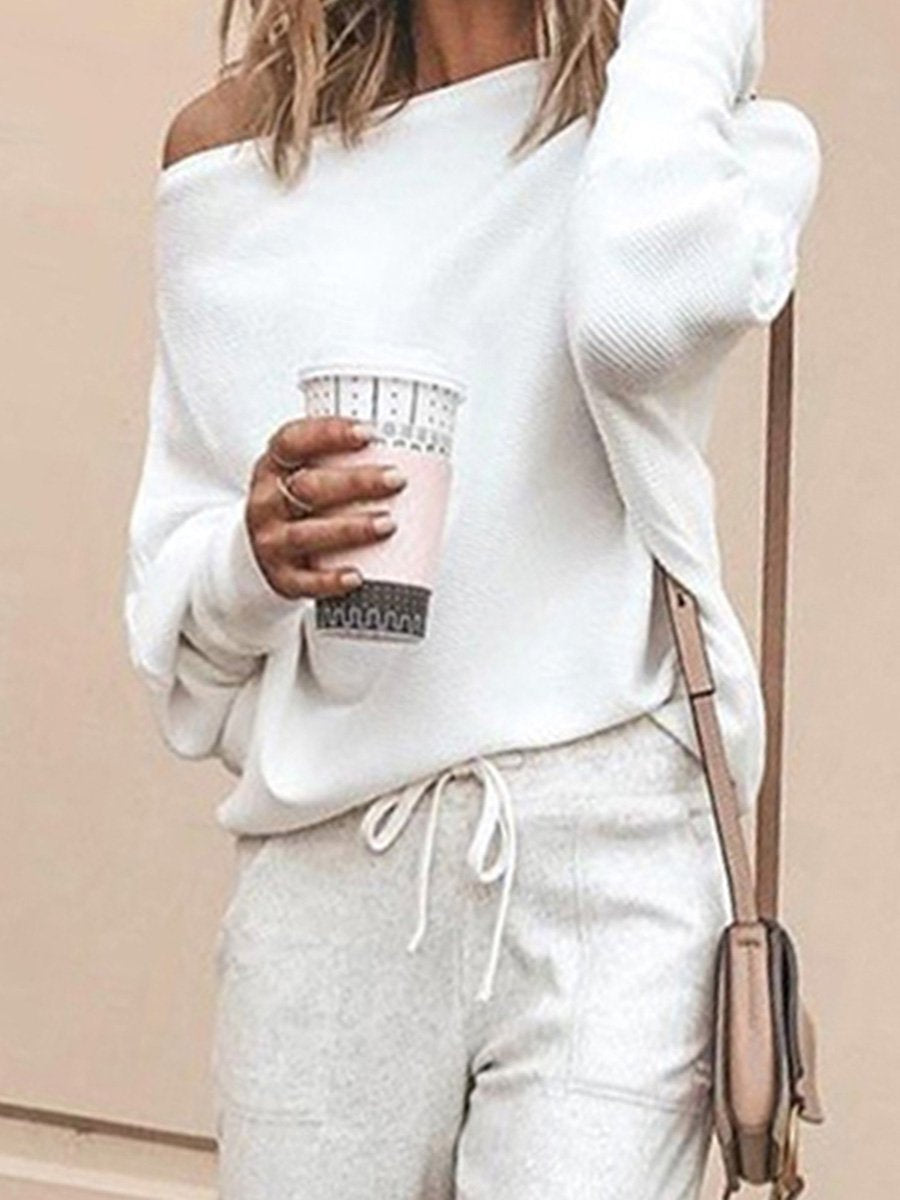 Sexy Off Shoulder Bat Sleeve Sweater
