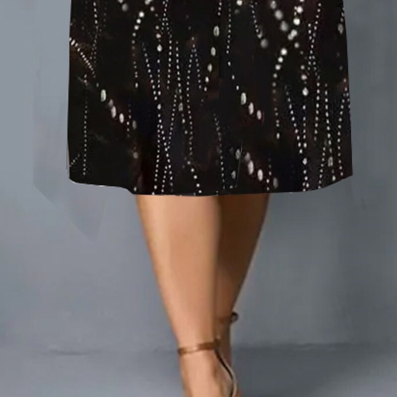 Women's Plus Size Dress Set Print Round Neck Half Sleeve Holiday Dress