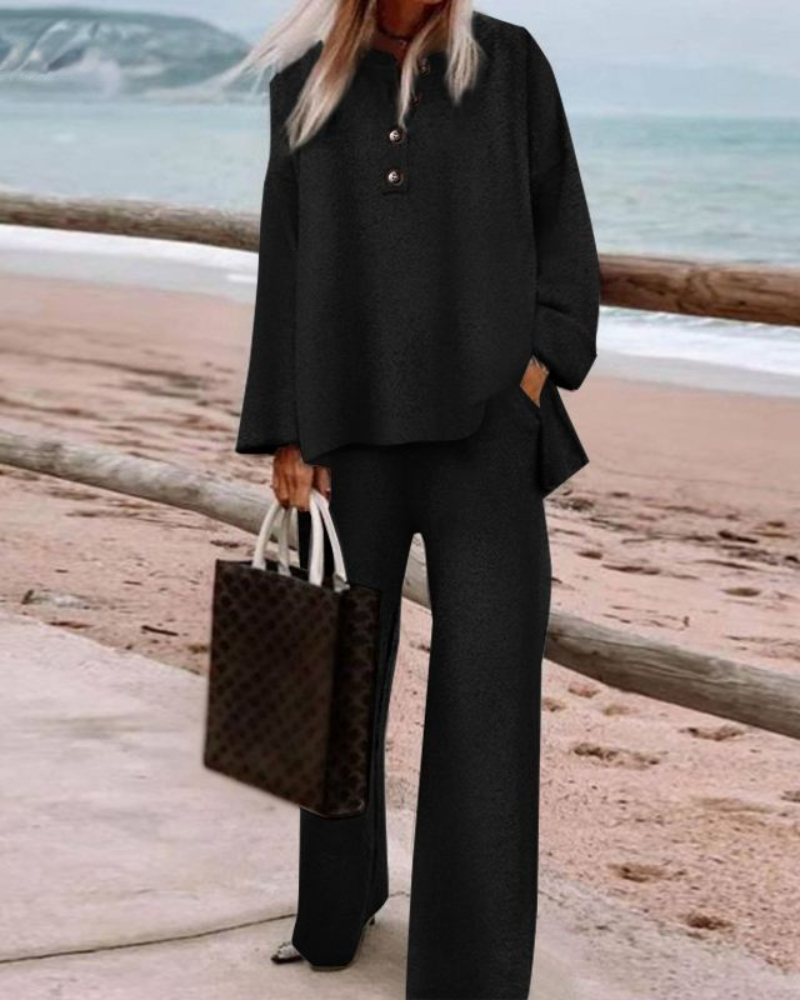 Long Sleeve Top Pants Suit