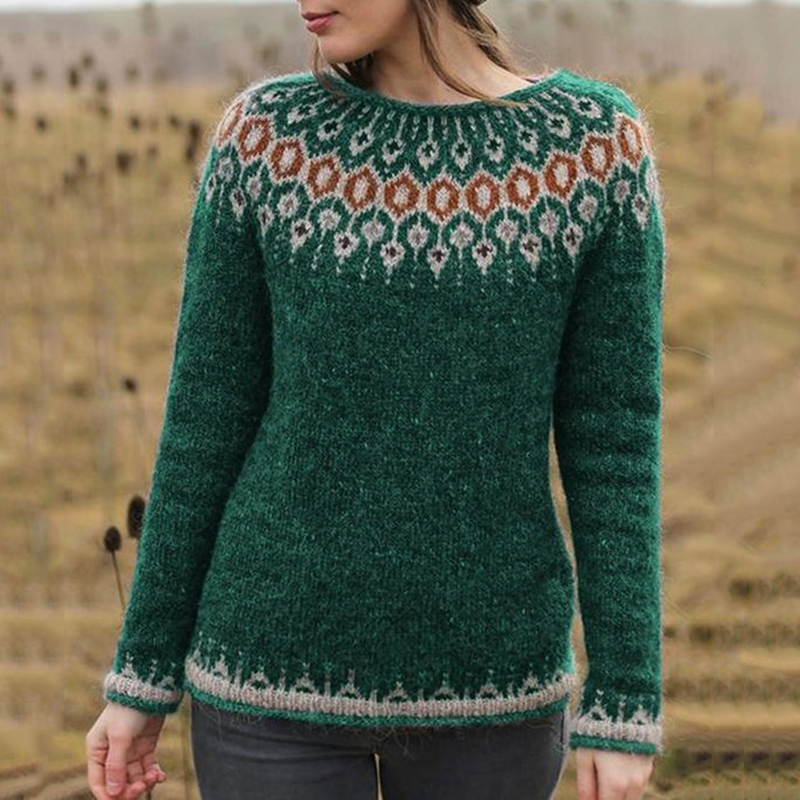 Fairman Island Vintage Jacquard Crewneck Sweater