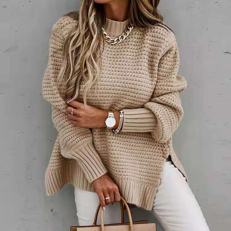 Women's Solid Long Sleeve Sweater Top