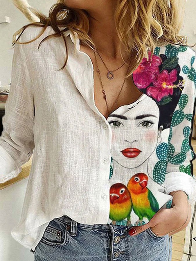 Women's Fashion Printed Long Sleeve Shirt