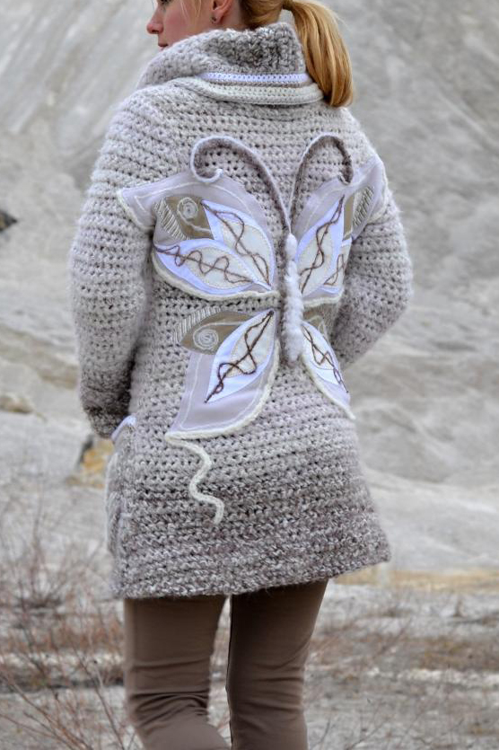 Women Long Sleeve Butterfly Plus Size Outwear - [Last 98 pcs Left]