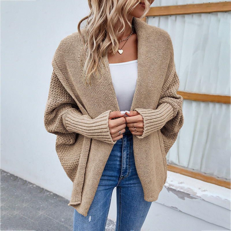 Women's Solid Long Sleeve Sweater Cardigan Top