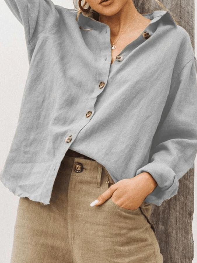 women's cotton linen casual shirt