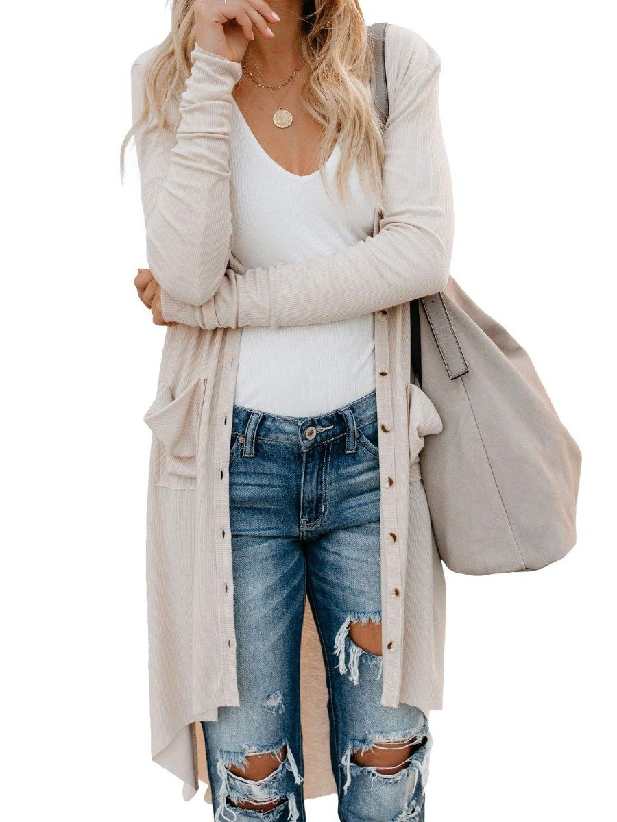 Button Sweater Long Sleeve Cardigan