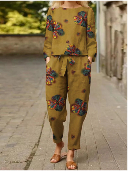 Printed Two-Piece Suit Suit for Women
