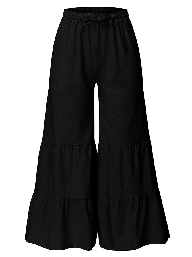 women's cotton linen loose wide leg pants