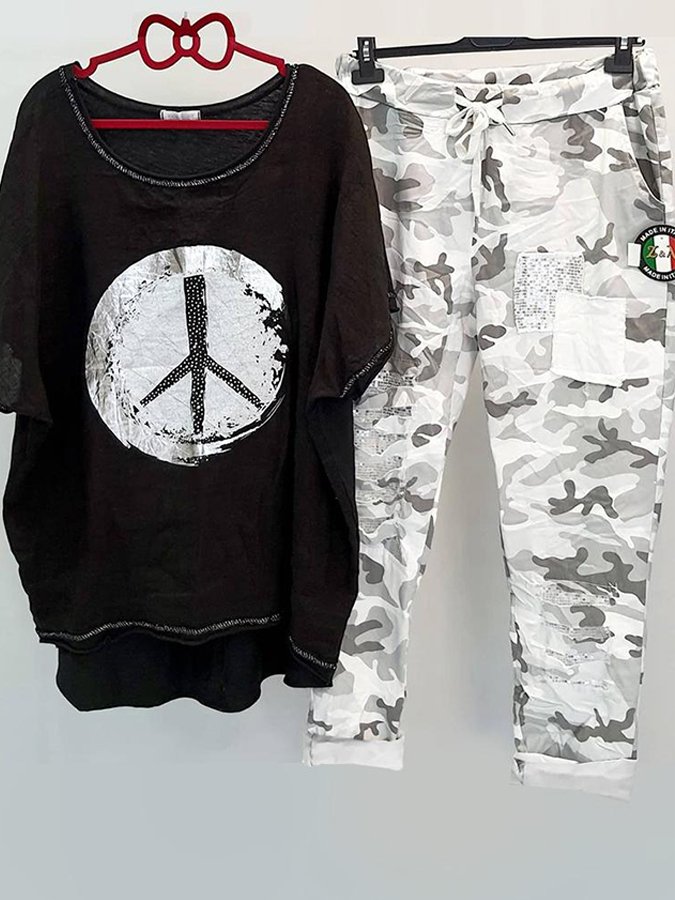 Women's loose and casual two piece suit