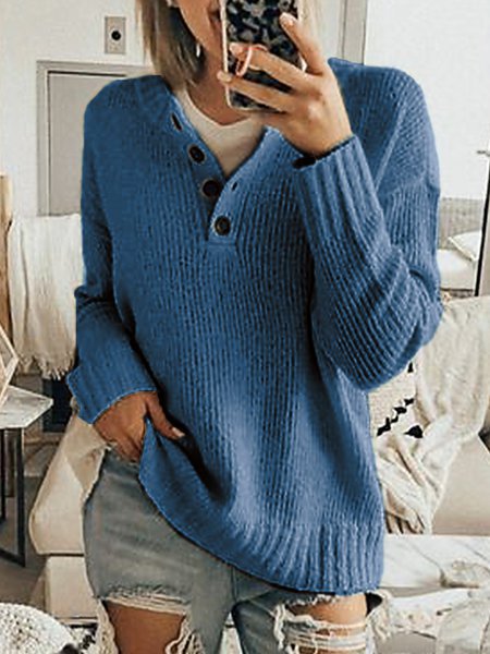 Beige Long Sleeve Casual Sweater