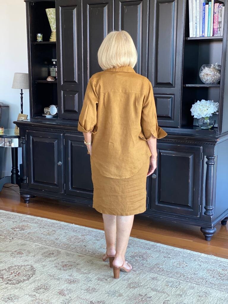 Linen Collared Suits Two Pieces