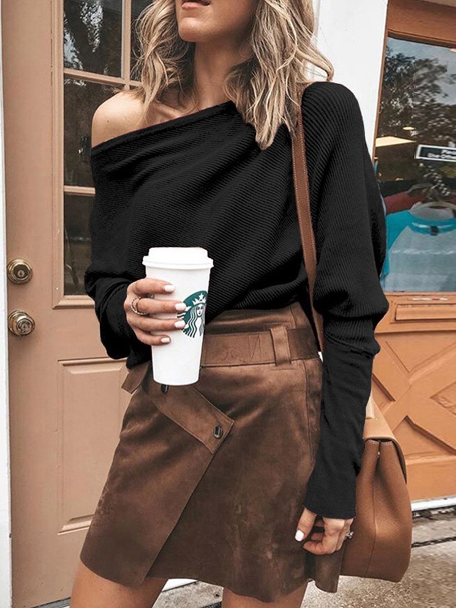 Sexy Off Shoulder Bat Sleeve Sweater