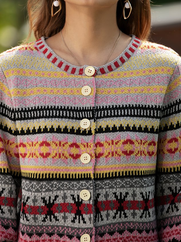 Printed Long Sleeve Casual Cardigans Sweater coat