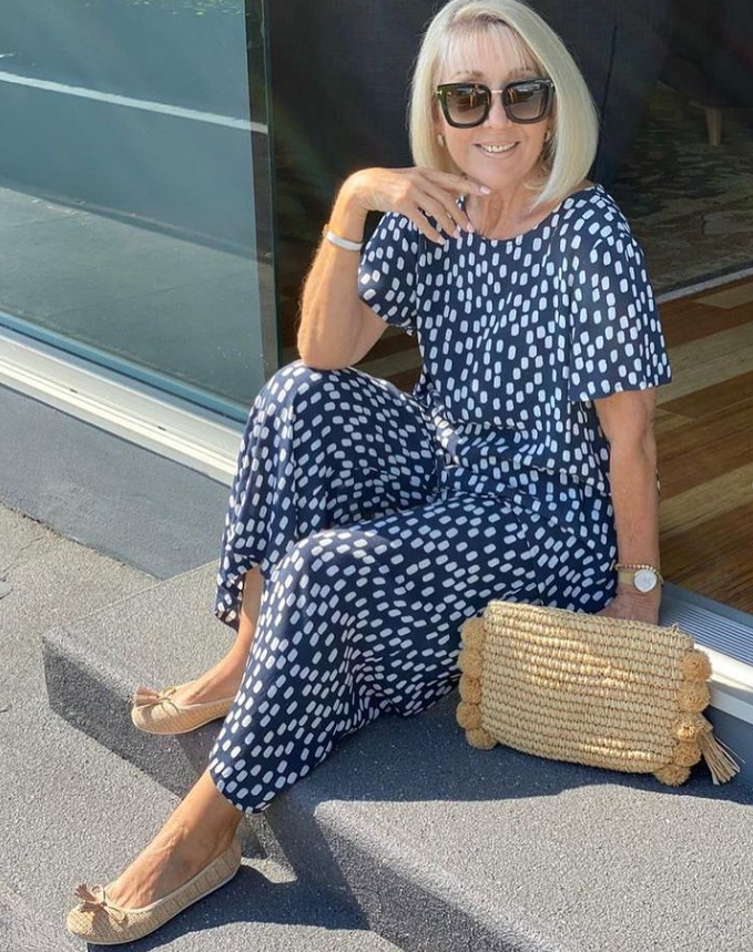 Printed Round Neck Short Sleeve Trousers Suit