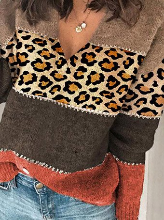 V Neck Loosen Casual Sweater