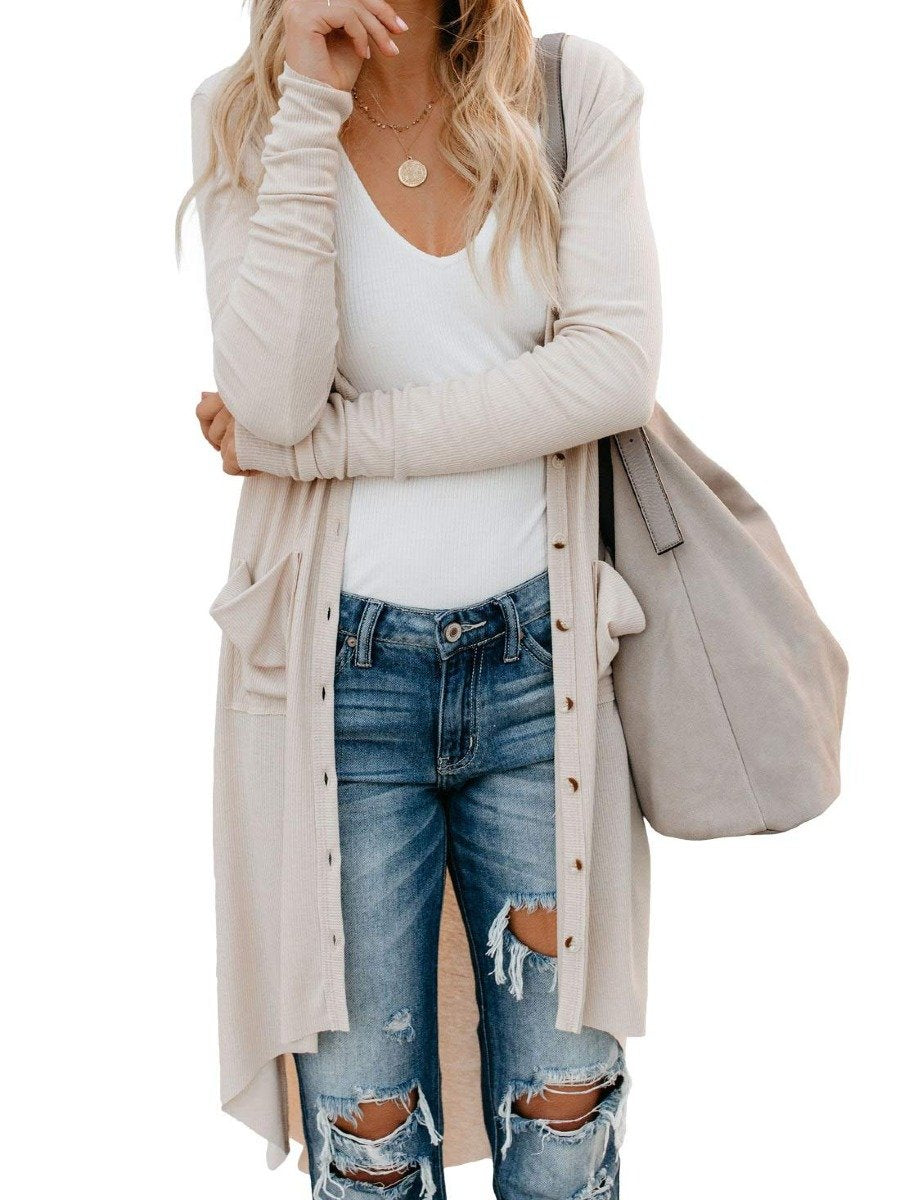 Button Sweater Long Sleeve Cardigan