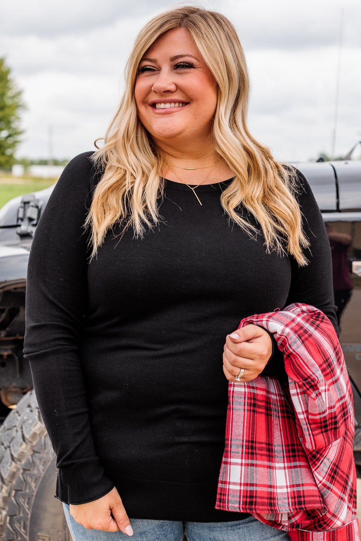 Keep Me Warm Knit Sweater- Black