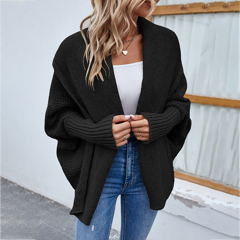 Women's Solid Long Sleeve Sweater Cardigan Top