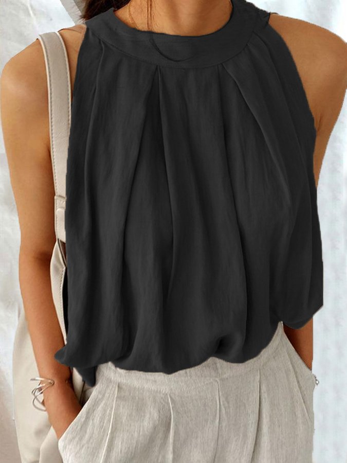 Women's Casual Elegant Halter Neck Sleeveless Shirt