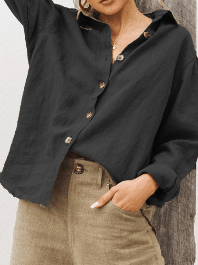 women's cotton linen casual shirt