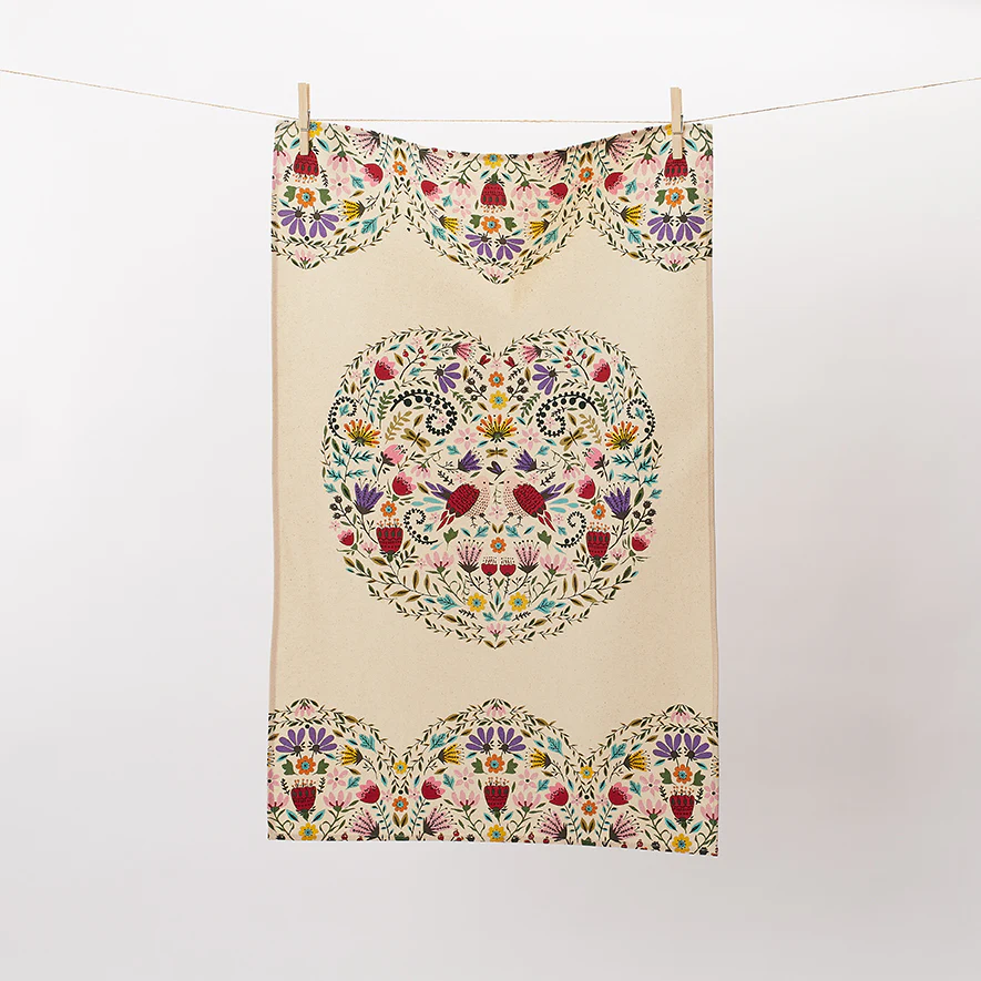 Melody Cotton Tea Towel in Multicolour